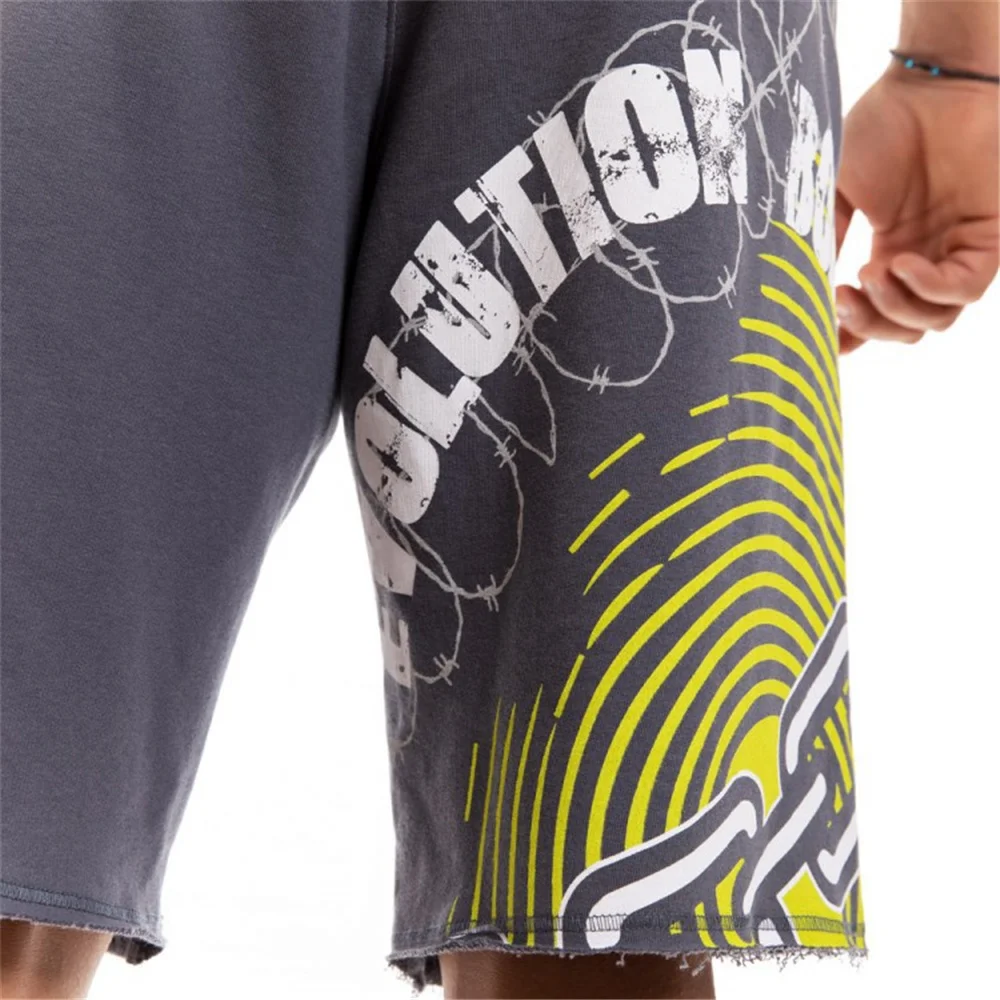 

Muscle brothers summer male sports leisure running exercise cotton loose burr edge five minute shorts