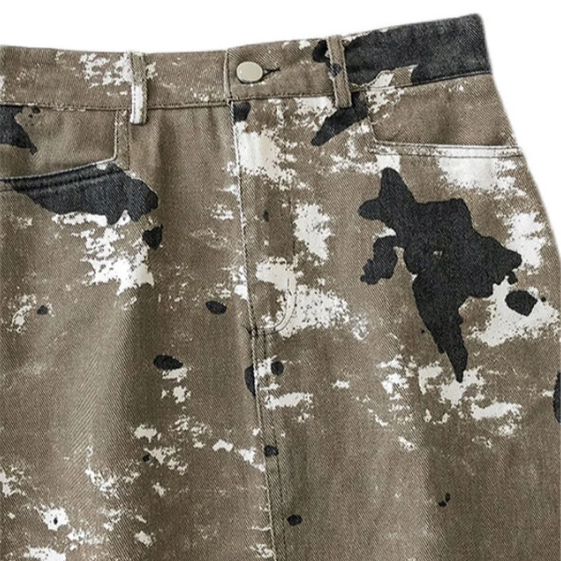 Kimutomo Vintage Fashion Denim Skirt Women Hong Kong Style Tie Dye High Waist A-line Bodycon Ladies Ins Fashion Mini Skirts 
Kimutomo Vintage Fashion Denim Skirt Women Hong Kong Style Tie Dye High Waist A-line Bodycon Ladies Ins Fashion Mini Skirts