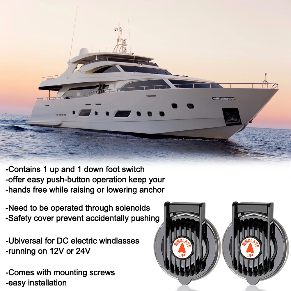 1 Pair Heavy Duty Marine Windlass Foot Switch Up/Down Universal Windlass for Boat etc
1 Pair Heavy Duty Marine Windlass Foot Switch Up/Down Universal Windlass for Boat etc