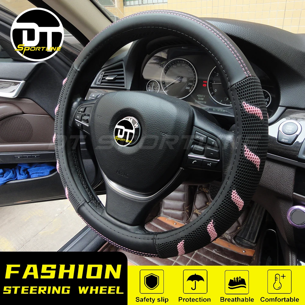 Sport Car Steering Wheel Covers Anti-Slip Leather Auto Steering-wheel Cover Car-styling Steering wheel protective cover
Sport Car Steering Wheel Covers Anti-Slip Leather Auto Steering-wheel Cover Car-styling Steering wheel protective cover