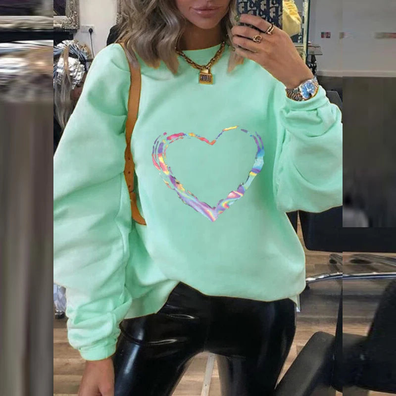 2021 Autumn Casual O-Neck Loose Pullover Tops Fashion Heart Print Women Sweatshirt Winter Long Sleeve Sweatshirts Hoodies Female
2021 Autumn Casual O-Neck Loose Pullover Tops Fashion Heart Print Women Sweatshirt Winter Long Sleeve Sweatshirts Hoodies Female