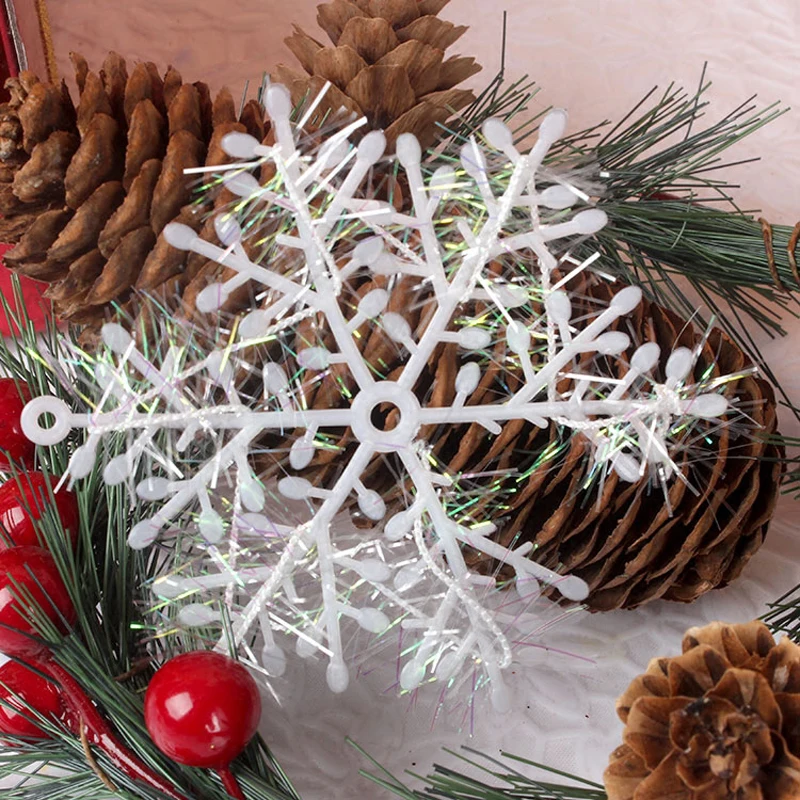 

【15Pcs】 DIY Plastic White Fake Snowflakes For Home Christmas Christmas Tree Ornaments Festival Party Navidad Home Decor Navidad