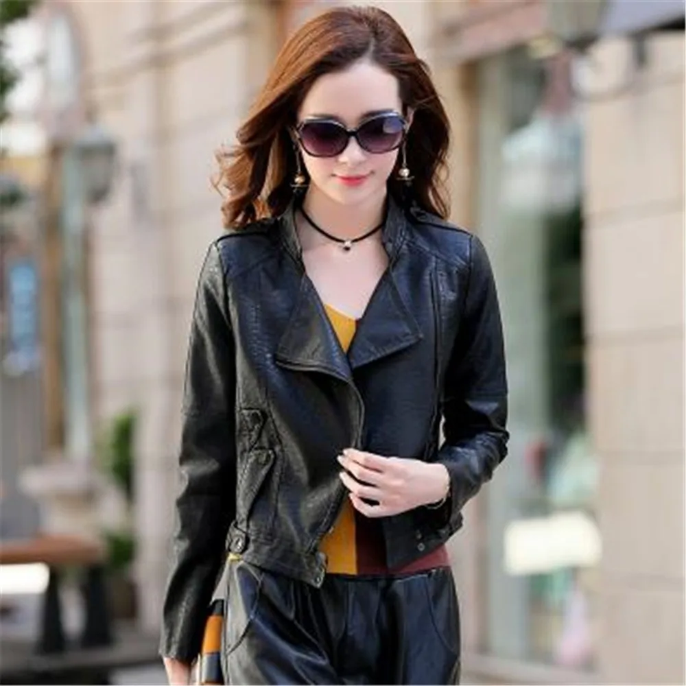 Jacket Veste Autumn Coat Fashion Leather Biker Autumn Coat Zipper Women Sheepskin Veste Femme Genuine Leather Coats Jackets
Jacket Veste Autumn Coat Fashion Leather Biker Autumn Coat Zipper Women Sheepskin Veste Femme Genuine Leather Coats Jackets