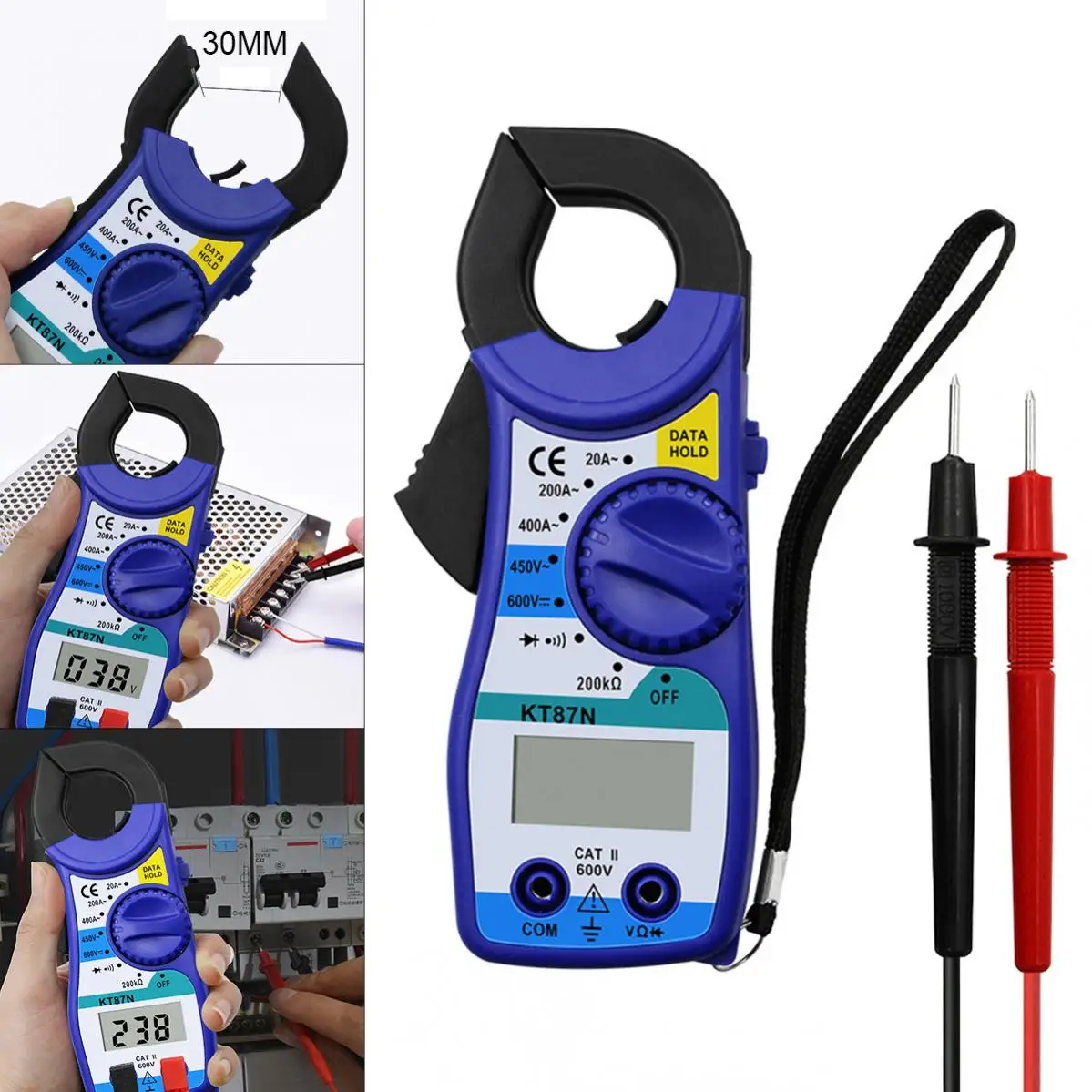 KT87N Digital Multimeter Ampere Clamp Meter Current Clamp Pincers AC DC Current Voltage Tester Digital Professional
KT87N Digital Multimeter Ampere Clamp Meter Current Clamp Pincers AC DC Current Voltage Tester Digital Professional