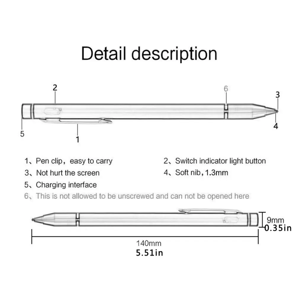 Active Stylus Pen Capacitive Touch Screen Optical Pencil Stylus Universal Touch Screen Pen Pencil Touchpad