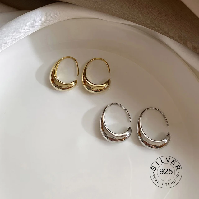 925 Sterling Silver Stud Earrings for Women French Trendy Gold Plated C Shape Earring Bride Jewelry Prevent Allergy
925 Sterling Silver Stud Earrings for Women French Trendy Gold Plated C Shape Earring Bride Jewelry Prevent Allergy
