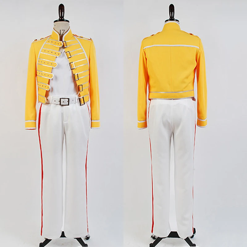 Queen Lead Vocals Freddie Mercury Cosplay Costume Adult Men Women Yellow Uniform Costume Full set Halloween Carnival Custom Made
Queen Lead Vocals Freddie Mercury Cosplay Costume Adult Men Women Yellow Uniform Costume Full set Halloween Carnival Custom Made