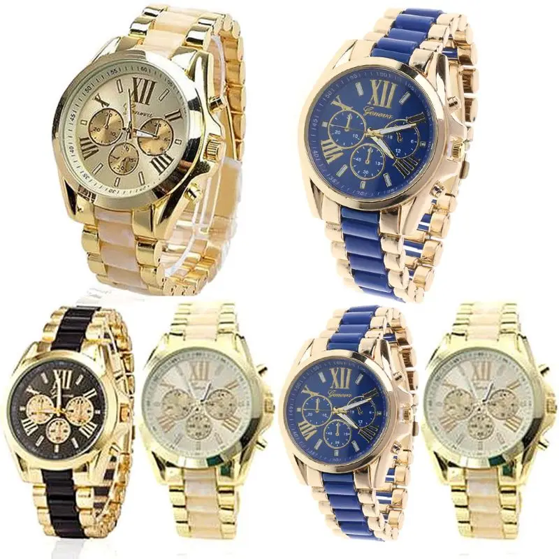 Новые мужские Потрясающие Кварцевые аналоговые наручные часы Geneva из нержавеющей