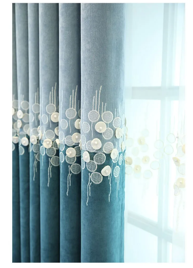 Morandi Embossed Embroidered Northern European Simple High-End Beaded Embroidered Luxury Curtains For Living Room Bedroom 
Morandi Embossed Embroidered Northern European Simple High-End Beaded Embroidered Luxury Curtains For Living Room Bedroom