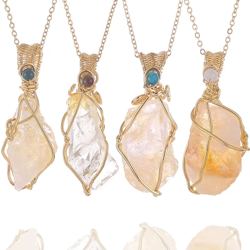 Full Wire Wrapped Natural Stone Pendant Necklace Reiki Healing Chakra Crystal Jewelry Random
Full Wire Wrapped Natural Stone Pendant Necklace Reiki Healing Chakra Crystal Jewelry Random