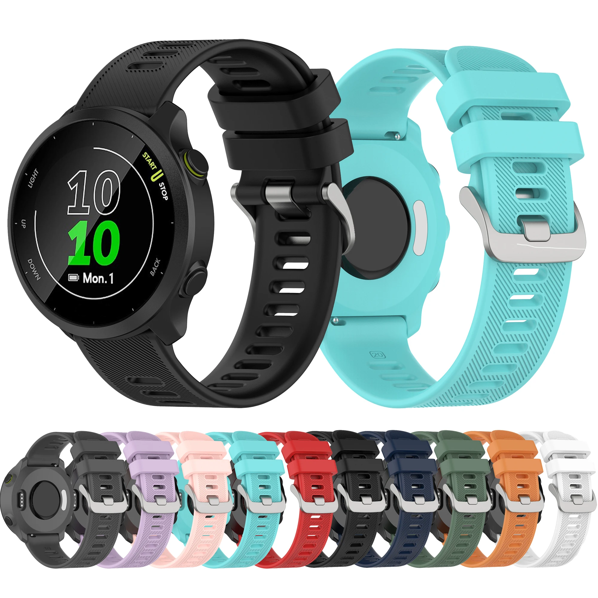 

Soft Silicone Watchband For Garmin Forerunner 158 245 245M 645 Vivoactive 3 Venu SQ Smart Watch Bracelet For Polar Unite Correa