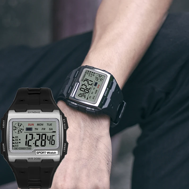 SYNOKE Men Women Digital Watches New Arrival Big Square Dial Alarm Week Resistant Chronograph Multi-function Digital Sport Watch
SYNOKE Men Women Digital Watches New Arrival Big Square Dial Alarm Week Resistant Chronograph Multi-function Digital Sport Watch