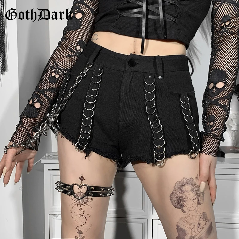 Женские шорты в стиле панк Goth Dark Y2k, черные облегающие шорты с высокой талией, модная уличная одежда
Женские шорты в стиле панк Goth Dark Y2k, черные облегающие шорты с высокой талией, модная уличная одежда