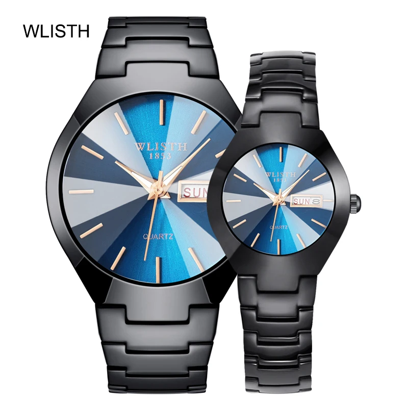 

Часы WLISTH парные для влюбленных Кварцевые наручные часы модные деловые мужские часы для женщин часы вольфрамовые стальные водонепроницаемы...