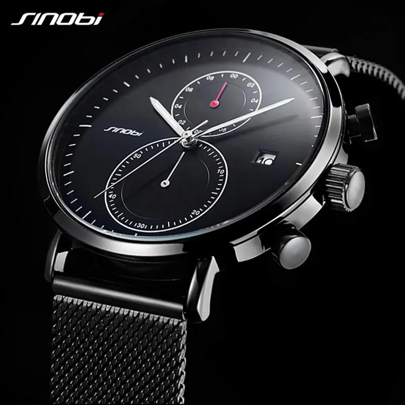 SINOBI Simple Dial Men's Watches Top Brand Luxury Stainless Steel Quartz Wristwatches Male Waterproof Clock Business Watch reloj
SINOBI Simple Dial Men's Watches Top Brand Luxury Stainless Steel Quartz Wristwatches Male Waterproof Clock Business Watch reloj
