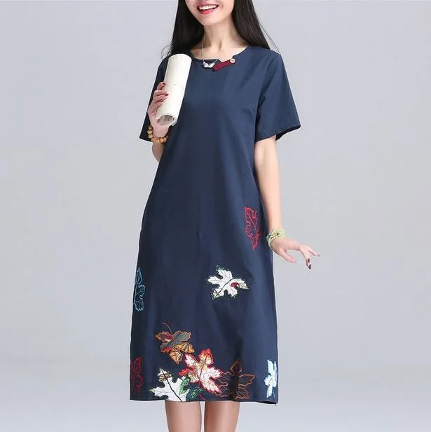 Cotton And Linen Loose Dress Women Short Sleeve Vintage Embroidery Clothing Ladies Mini Dresses Woman 2021 Summer
Cotton And Linen Loose Dress Women Short Sleeve Vintage Embroidery Clothing Ladies Mini Dresses Woman 2021 Summer