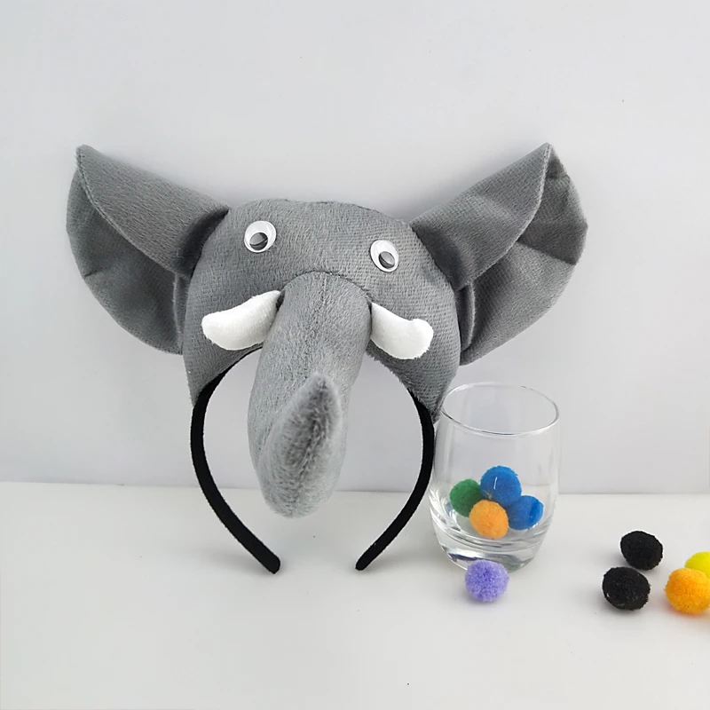 Для детей и взрослых Слон повязка на голову животного галстук для косплея хвост