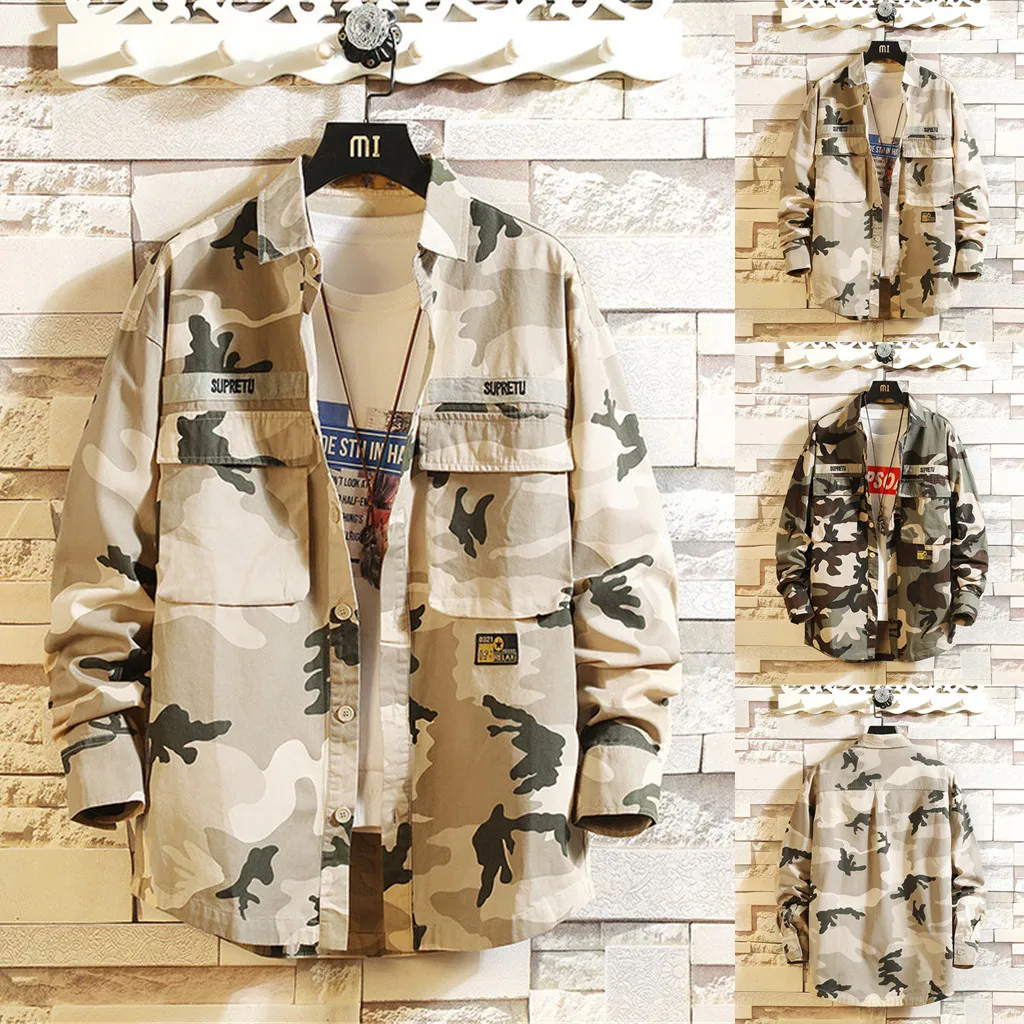 Vogue New Nice Autumn Solid Slim Fit Men Dress Shirts Long Sleeve Mens Casual Shirt Daily Trend Camouflage Tooling Shirt Top
Vogue New Nice Autumn Solid Slim Fit Men Dress Shirts Long Sleeve Mens Casual Shirt Daily Trend Camouflage Tooling Shirt Top