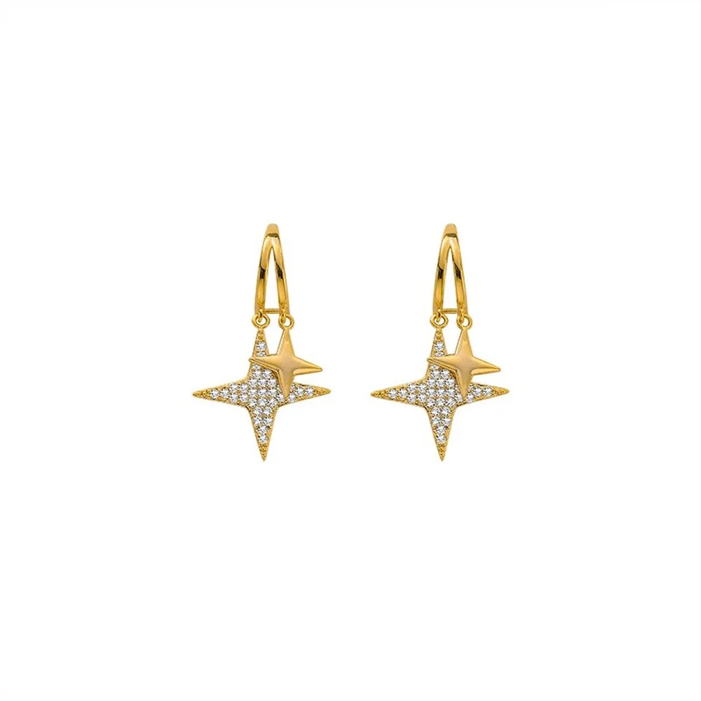 Fashion S925 Silver Needle Exquisite Micro-inlaid Zircon Double Star Earrings Simple Earrings Small Star Earrings
Fashion S925 Silver Needle Exquisite Micro-inlaid Zircon Double Star Earrings Simple Earrings Small Star Earrings