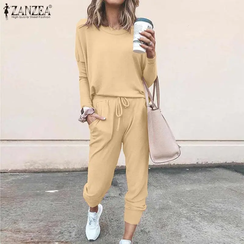 ZANZEA 2022 Autumn Women's Harajuku Matching Sets Casual Spring Long Sleeve Sweatshirts Elastic Waist Pants Oversized Pants Sets
ZANZEA 2022 Autumn Women's Harajuku Matching Sets Casual Spring Long Sleeve Sweatshirts Elastic Waist Pants Oversized Pants Sets