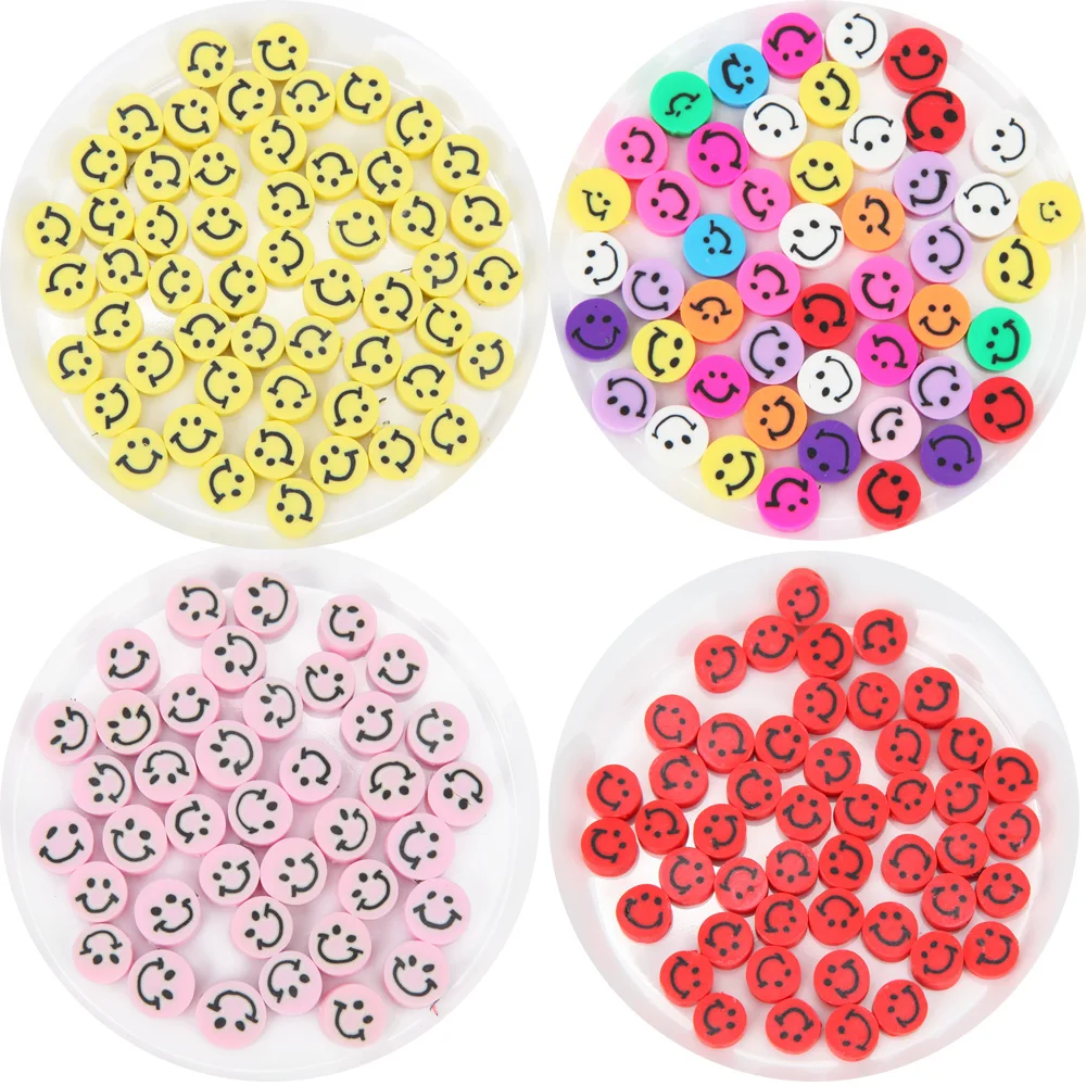 30pcs10mm Smiley Face Beads Polymer Clay Spacer Loose Beads for Jewelry Making Bracelet DIY Necklace Accessories
30pcs10mm Smiley Face Beads Polymer Clay Spacer Loose Beads for Jewelry Making Bracelet DIY Necklace Accessories
