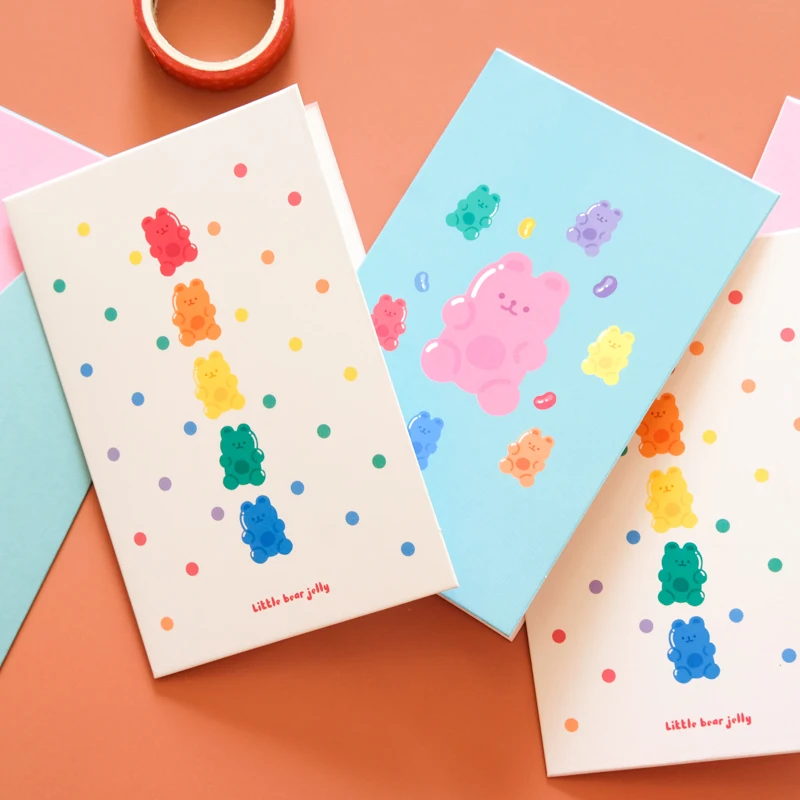 Yoofun 4 Pc/Design Cute Bear Series Greeting Cards With Envelope Invitation Thanksgiving Blessings Message Holiday Decoration | Канцтовары