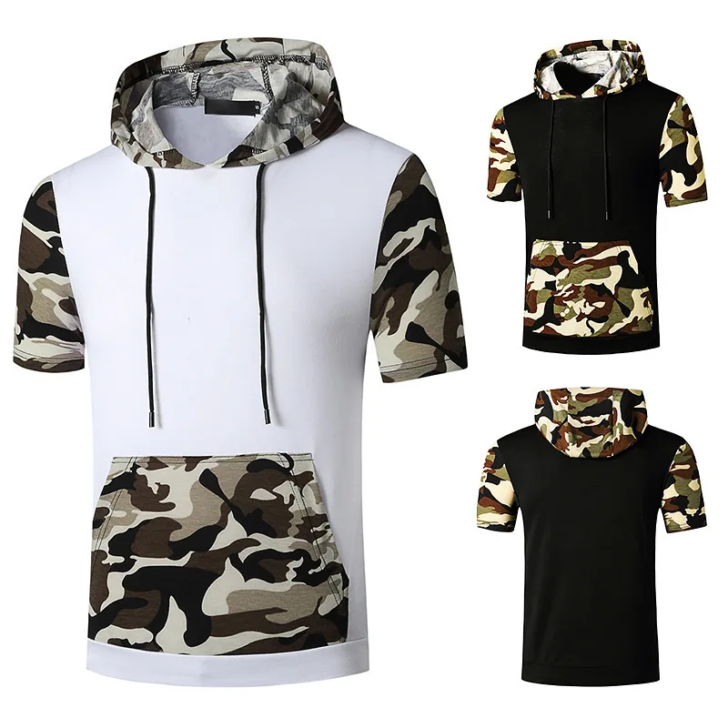 2021 Camouflage Print Fashion Men's T-shirt with Hooded Black White Military Tee Mens Short Sleeve T Shirts Summer Clothing 
2021 Camouflage Print Fashion Men's T-shirt with Hooded Black White Military Tee Mens Short Sleeve T Shirts Summer Clothing