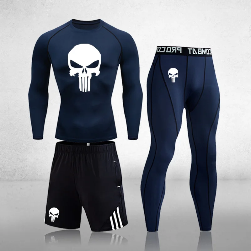 Mens Compression sets Tracksuit Skull Sport Suit Jogging Running Set Gym Clothing Men Fitness Workout Tight 2021
Mens Compression sets Tracksuit Skull Sport Suit Jogging Running Set Gym Clothing Men Fitness Workout Tight 2021
