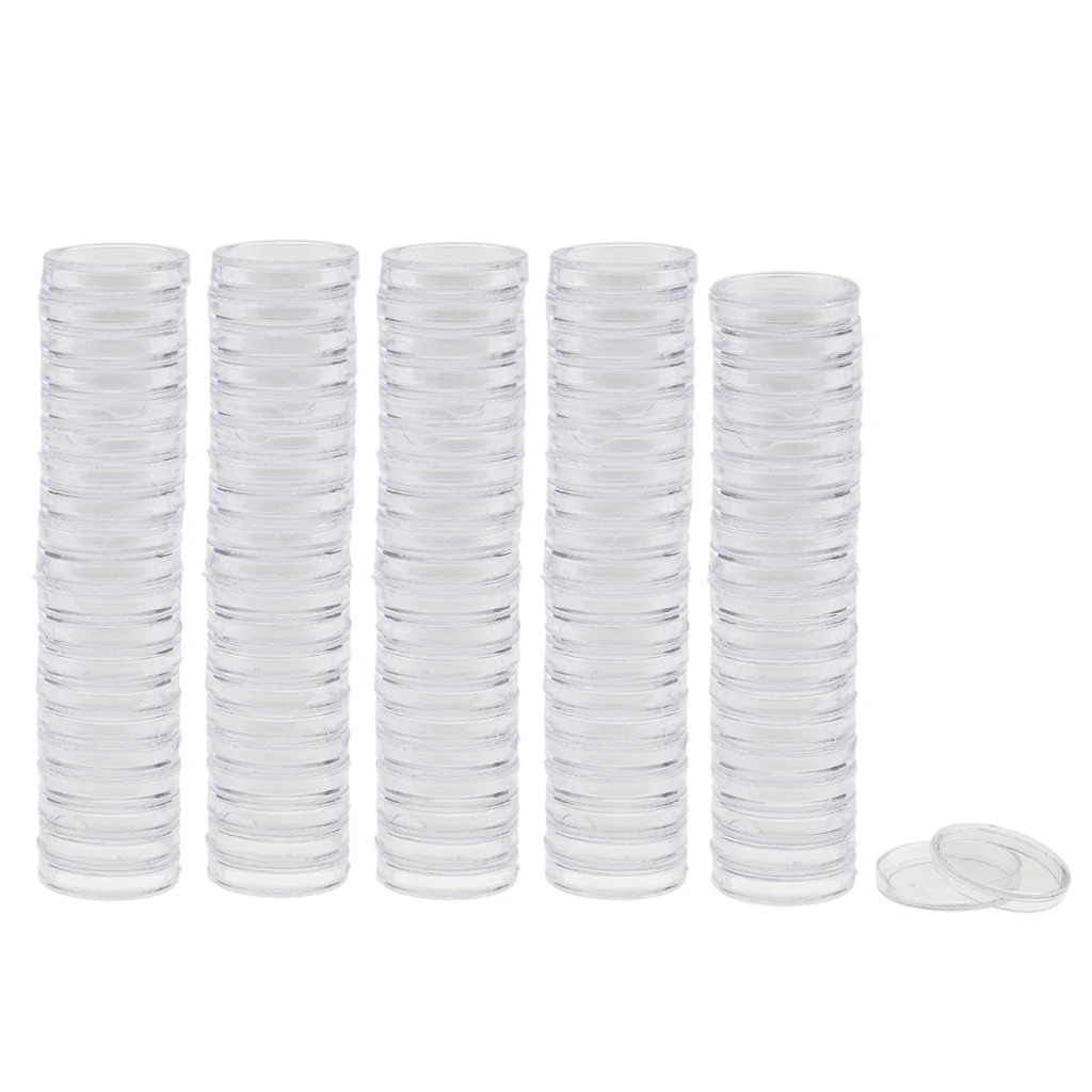 100x Clear Round Coin Capsules Coin Storage Box Container Case Holder 15 Sizes 
100x Clear Round Coin Capsules Coin Storage Box Container Case Holder 15 Sizes