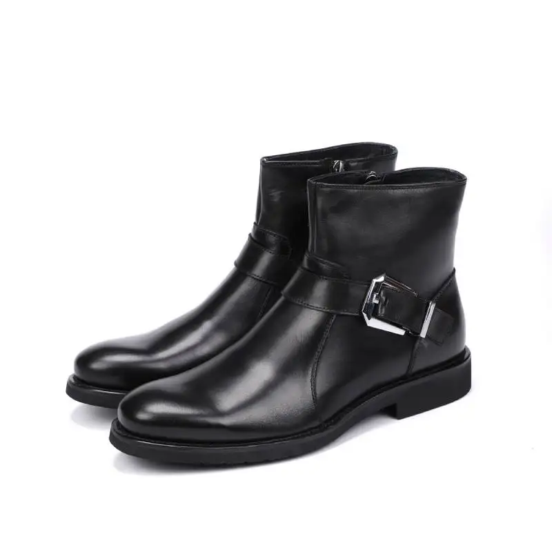 Round Toe Genuine Leather Busines Work Boots Men Daily Casual Ankle Boots England Trendy Buclkle Design Mens Office Career Boot
Round Toe Genuine Leather Busines Work Boots Men Daily Casual Ankle Boots England Trendy Buclkle Design Mens Office Career Boot