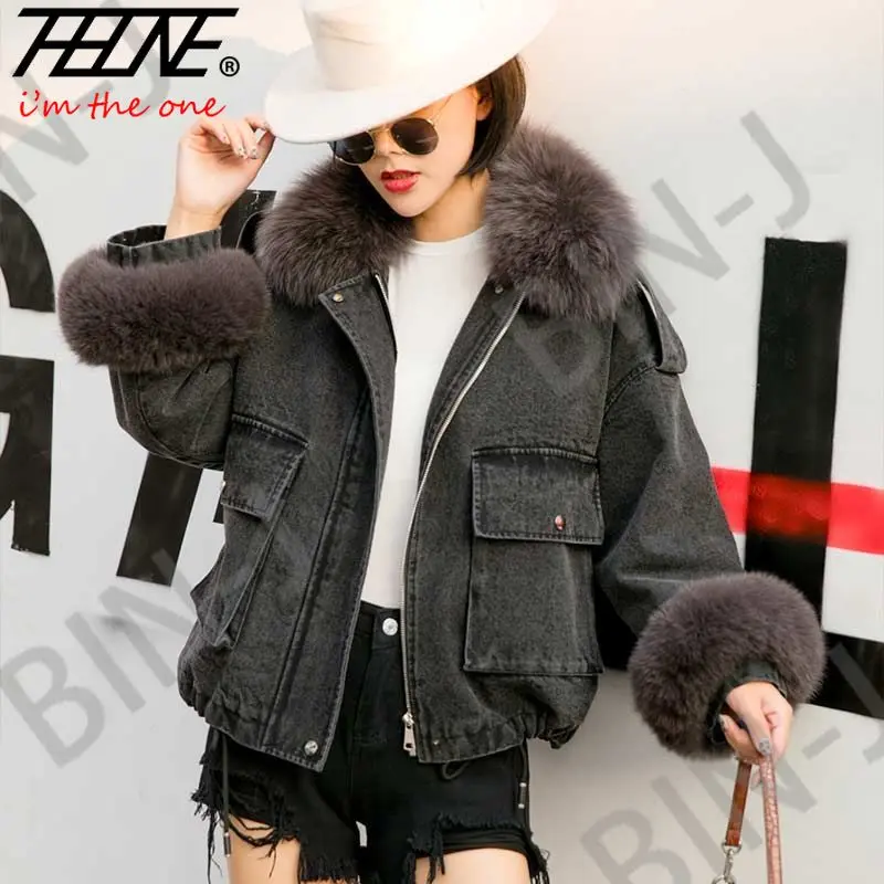 THHONE Winter Women Denim Jacket Parka Fleece Thick Detachable Faux Fox Fur Collar Inner Velvet Denim Jacket Loose Warm Overcoat
THHONE Winter Women Denim Jacket Parka Fleece Thick Detachable Faux Fox Fur Collar Inner Velvet Denim Jacket Loose Warm Overcoat