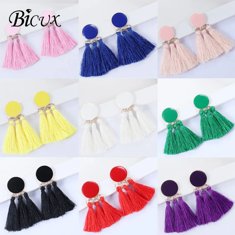 BICUX Vintage Bohemian Ethnic Round Drop Earrings for Women Girl Decorations Fashion Long Tassel Color Cotton Earring Jewelry
BICUX Vintage Bohemian Ethnic Round Drop Earrings for Women Girl Decorations Fashion Long Tassel Color Cotton Earring Jewelry