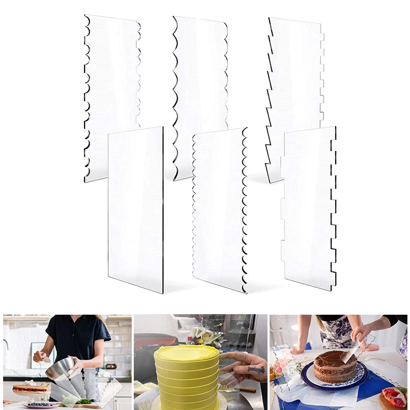 6Pcs Transparent Clear Acrylic Cake Scraper Set Decorating Contour Comb Saw Tooth Cake Trim Smoother Kitchen Tool Pastry Cutter
6Pcs Transparent Clear Acrylic Cake Scraper Set Decorating Contour Comb Saw Tooth Cake Trim Smoother Kitchen Tool Pastry Cutter
