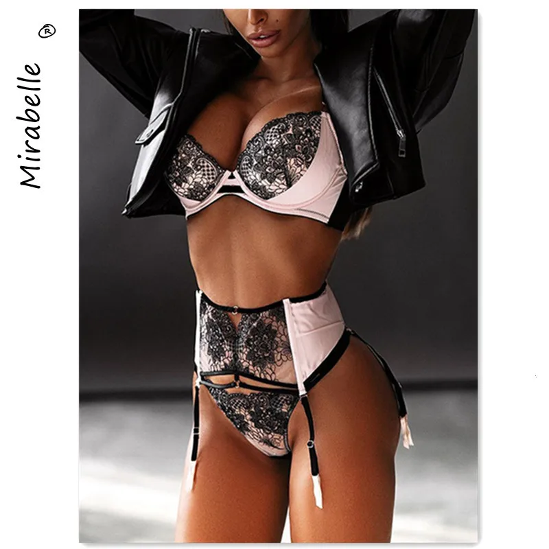 MIRABELLE Erotic 3-piece Set Push Up Bra Brief Sets Lace Sensual Lingerie Patchwork Intimate Luxury Underwear with Garters
MIRABELLE Erotic 3-piece Set Push Up Bra Brief Sets Lace Sensual Lingerie Patchwork Intimate Luxury Underwear with Garters