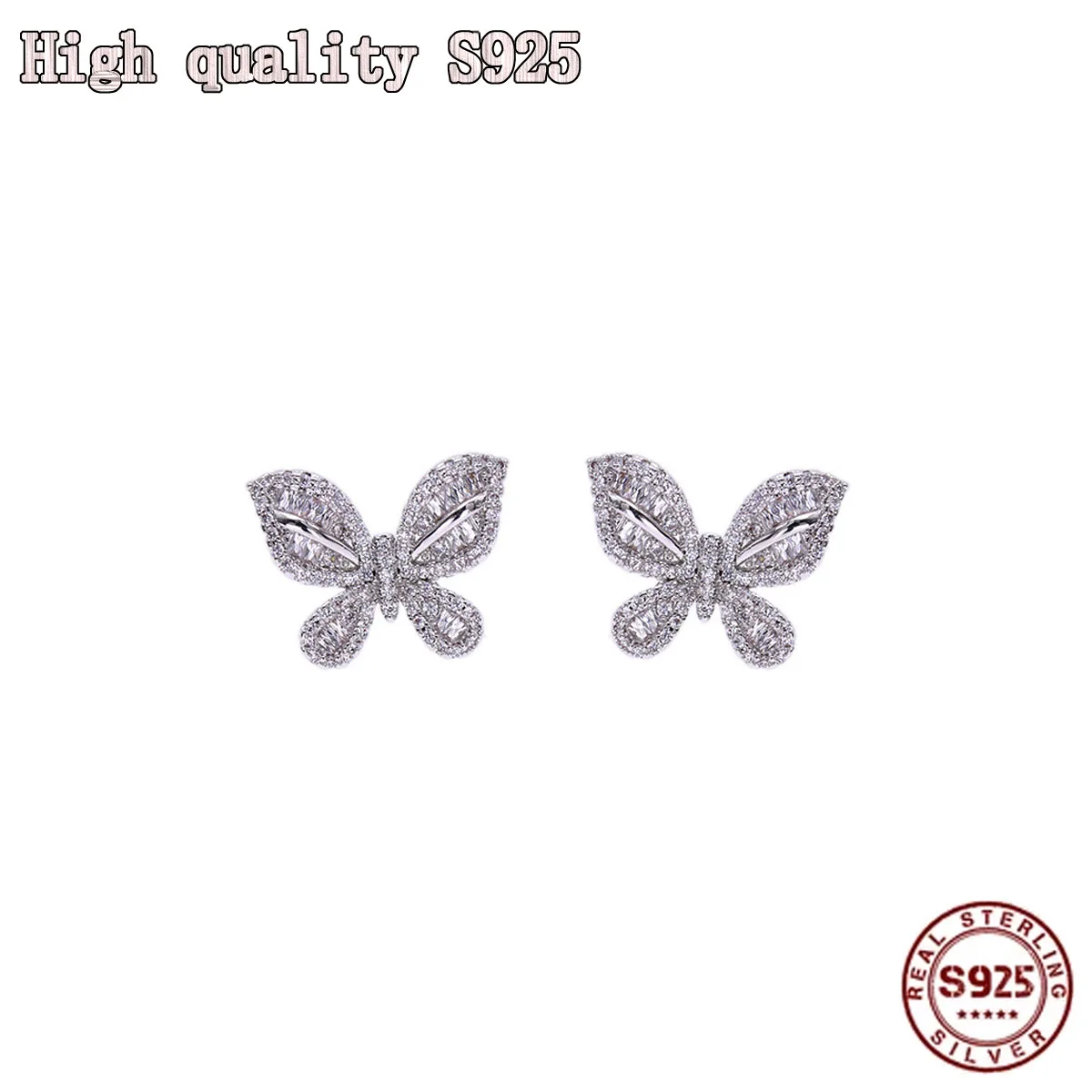 Fashion Jewelry Personality Earrings Temperament Crystal Small Butterfly Lovely Lady Stud S925 Silver Needle Earrings
Fashion Jewelry Personality Earrings Temperament Crystal Small Butterfly Lovely Lady Stud S925 Silver Needle Earrings