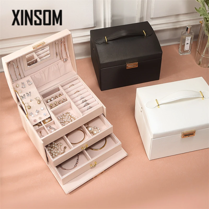 XINSOM Multilayer Jewelry Box Casket Necklace Earrings Rings Bracelets Jewelry Organizer Packaging Display Portable Travel Case
XINSOM Multilayer Jewelry Box Casket Necklace Earrings Rings Bracelets Jewelry Organizer Packaging Display Portable Travel Case