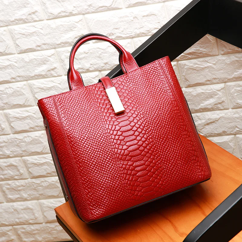 Elegant Fashion Women's Bag First Layer Cowhide Leather Handbag High Quality Top-handle Bags Cocrodile Printed Bags For Woman
Elegant Fashion Women's Bag First Layer Cowhide Leather Handbag High Quality Top-handle Bags Cocrodile Printed Bags For Woman