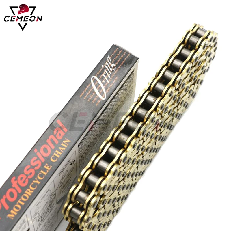 Motorcycle general street car sports car off-road vehicle oil seal chain 428HV X136L gold transmission chain (with O-ring)
Motorcycle general street car sports car off-road vehicle oil seal chain 428HV X136L gold transmission chain (with O-ring)