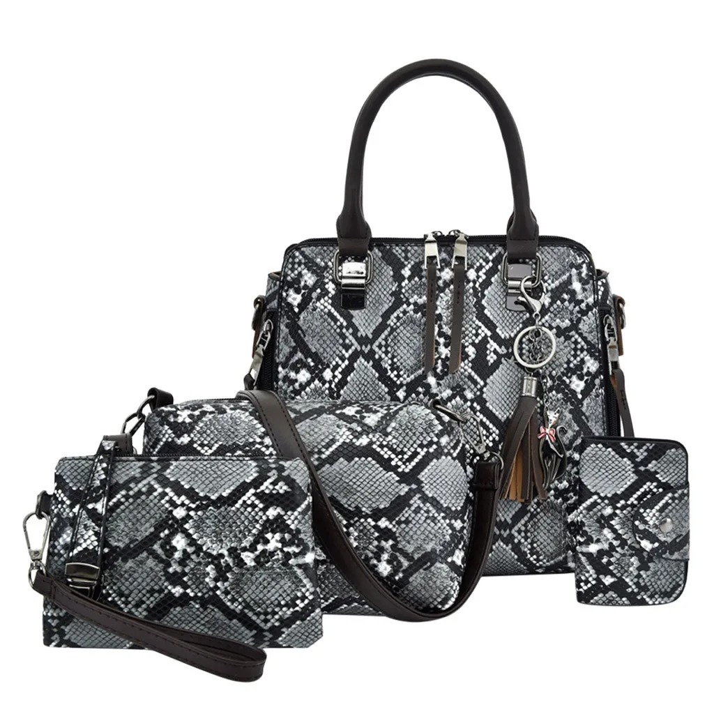 4PCS Women Handbags Luxury Snake Skin Serpentine Crossbody Bag Designer Leather Wallet Shoulder Bags 
4PCS Women Handbags Luxury Snake Skin Serpentine Crossbody Bag Designer Leather Wallet Shoulder Bags
