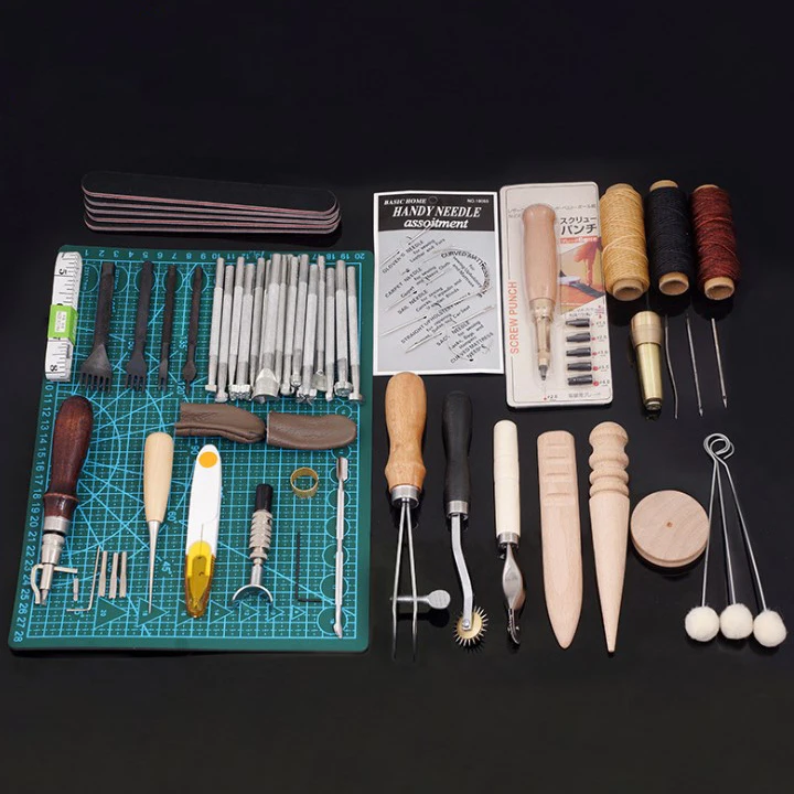 50pcs Leather Working Toolbox, The Claw Hole Edge Bevel Wax Rope Needle Is Made By Punching And Cutting Leather
50pcs Leather Working Toolbox, The Claw Hole Edge Bevel Wax Rope Needle Is Made By Punching And Cutting Leather