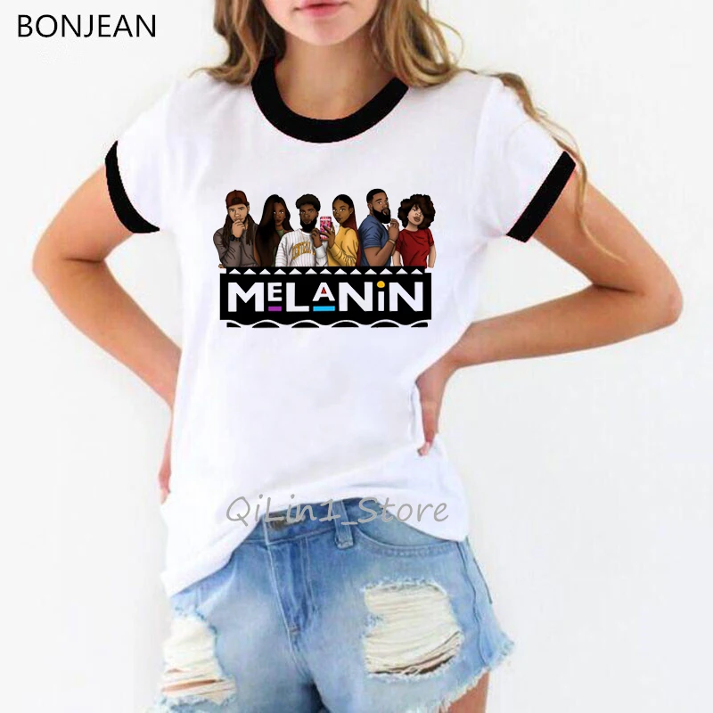 Модная рубашка Melanin женская черная футболка с надписью best friends tv show для девочек и
