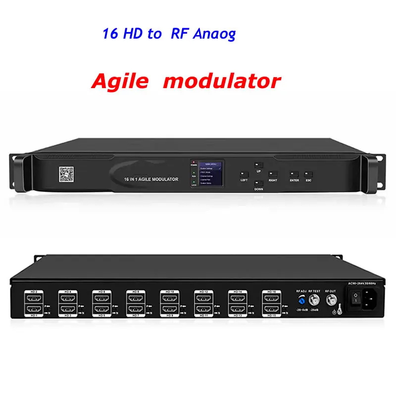 16 HD in 1 to RF out CATV Headend Modulatorr Agile для отеля/schox | Электроника