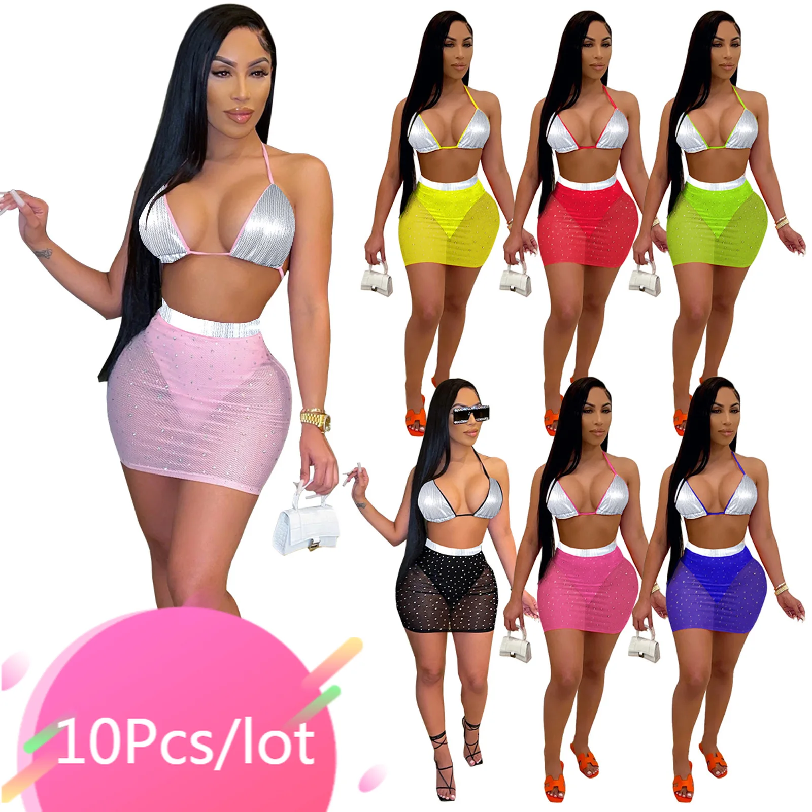 Bulk Item Wholesale Lots Sexy Summer Beach Wear Glisten Bra Tops and Sequined Mesh See Though Skirts Set Sexy Swimsuit 2021
Bulk Item Wholesale Lots Sexy Summer Beach Wear Glisten Bra Tops and Sequined Mesh See Though Skirts Set Sexy Swimsuit 2021