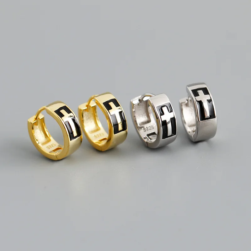 Минималистичные серебряные серьги-гвоздики в стиле панк для женщин, пирсинг в виде креста, круглые серьги Hugguie, ювелирные изделия eh1052 
Минималистичные серебряные серьги-гвоздики в стиле панк для женщин, пирсинг в виде креста, круглые серьги Hugguie, ювелирные изделия eh1052