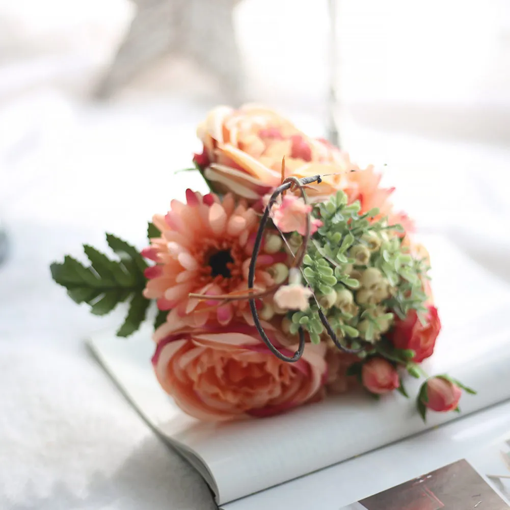 Handmade Home Decor Real Touch Rose Flower Silk Artificial Peony Wedding Bouquet Marrige Decorative Flower Party Decor
Handmade Home Decor Real Touch Rose Flower Silk Artificial Peony Wedding Bouquet Marrige Decorative Flower Party Decor