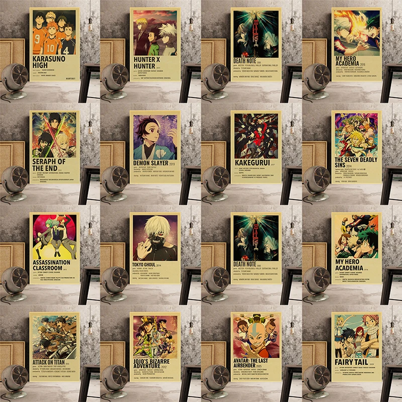 Japanese anime posters retro various anime characters canvas paintings Nordic art modern home children's room decoration murals
Japanese anime posters retro various anime characters canvas paintings Nordic art modern home children's room decoration murals