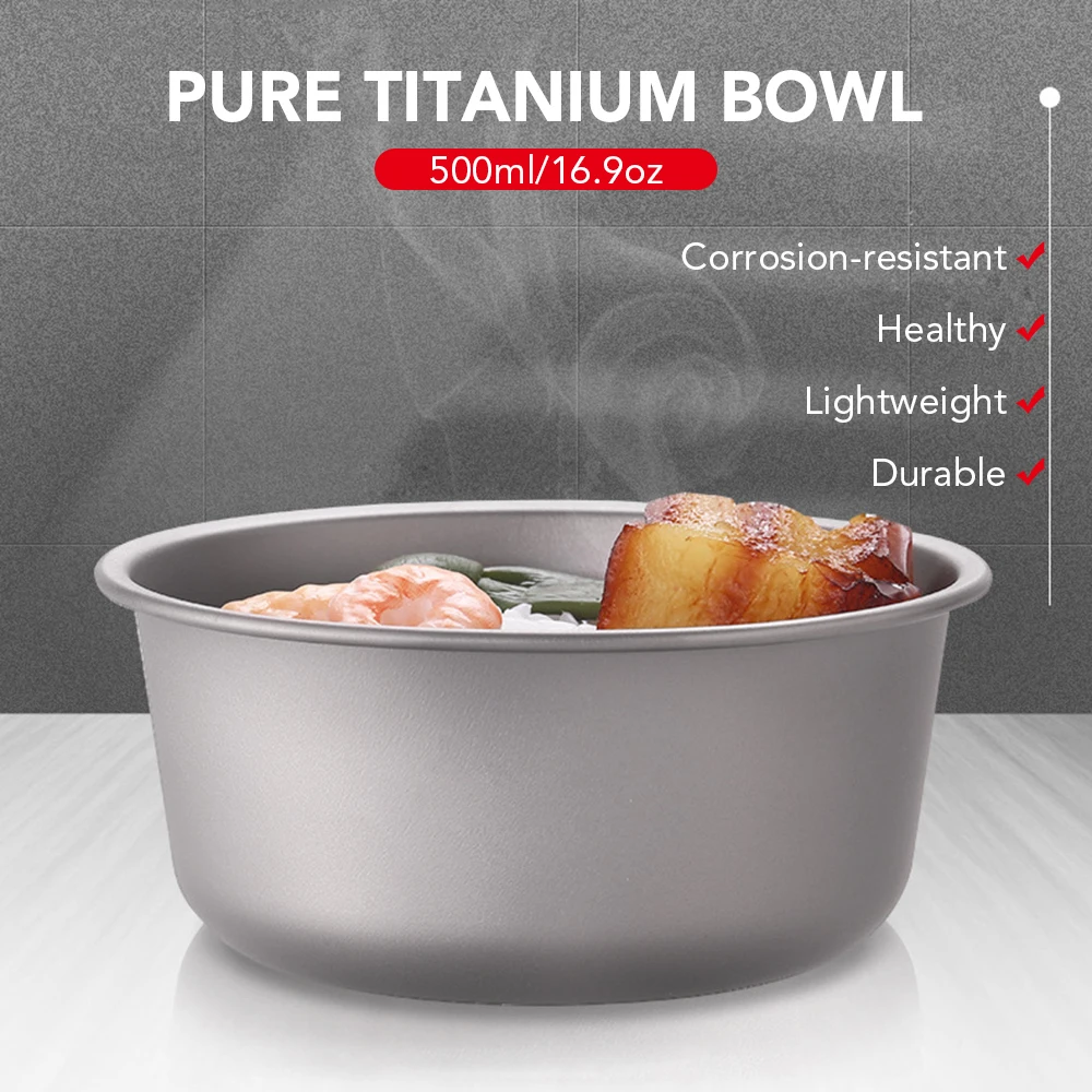 Портативная легкая титановая чаша 500 мл с сумкой для переноски, посуда для пикника на открытом воздухе, столовые приборы для кемпинга и пеше... 
Портативная легкая титановая чаша 500 мл с сумкой для переноски, посуда для пикника на открытом воздухе, столовые приборы для кемпинга и пеше...