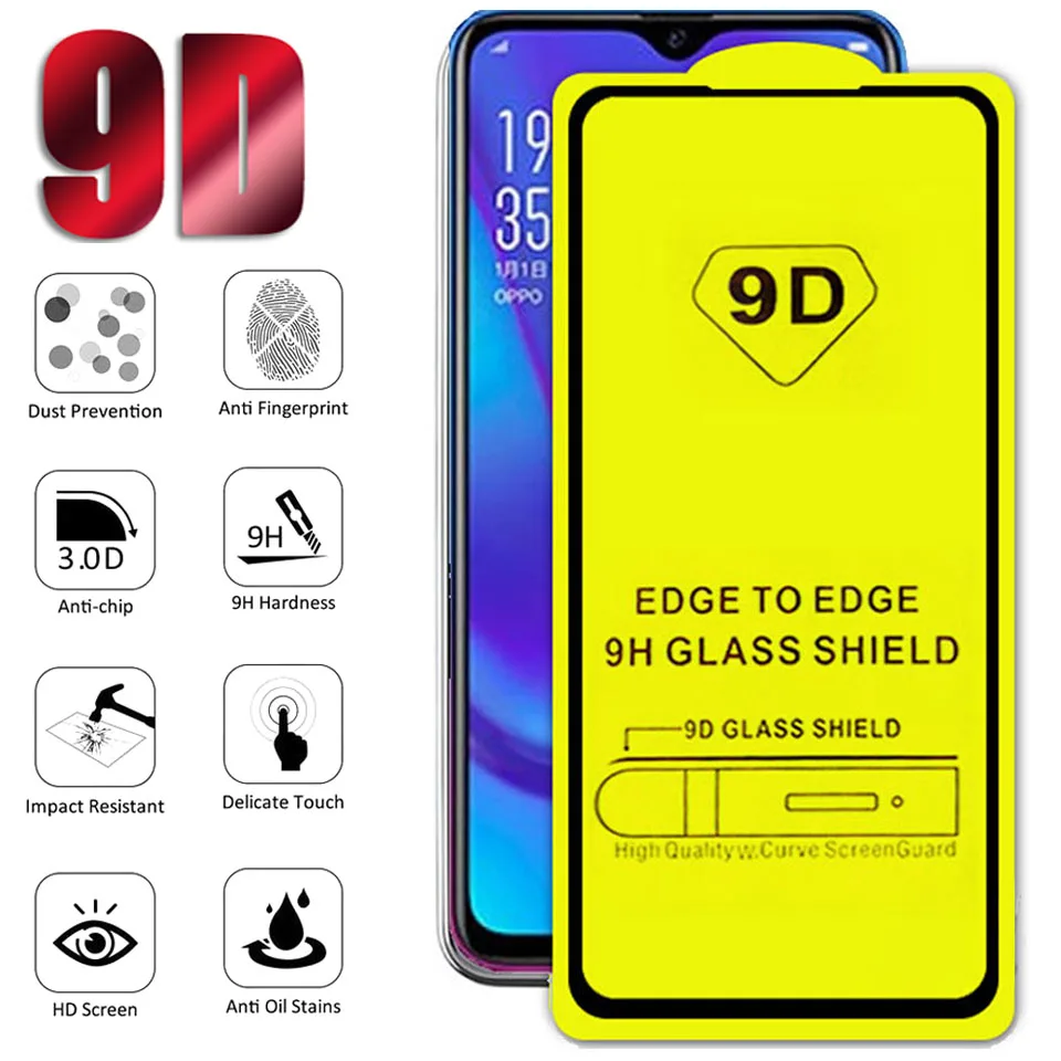 

50pcs/lot 9D Full Cover Tempered Glass For VIVO V19 V17 V15 V11 pro V9 V7 V5 Plus V11i Screen Protector Protective Glass Film