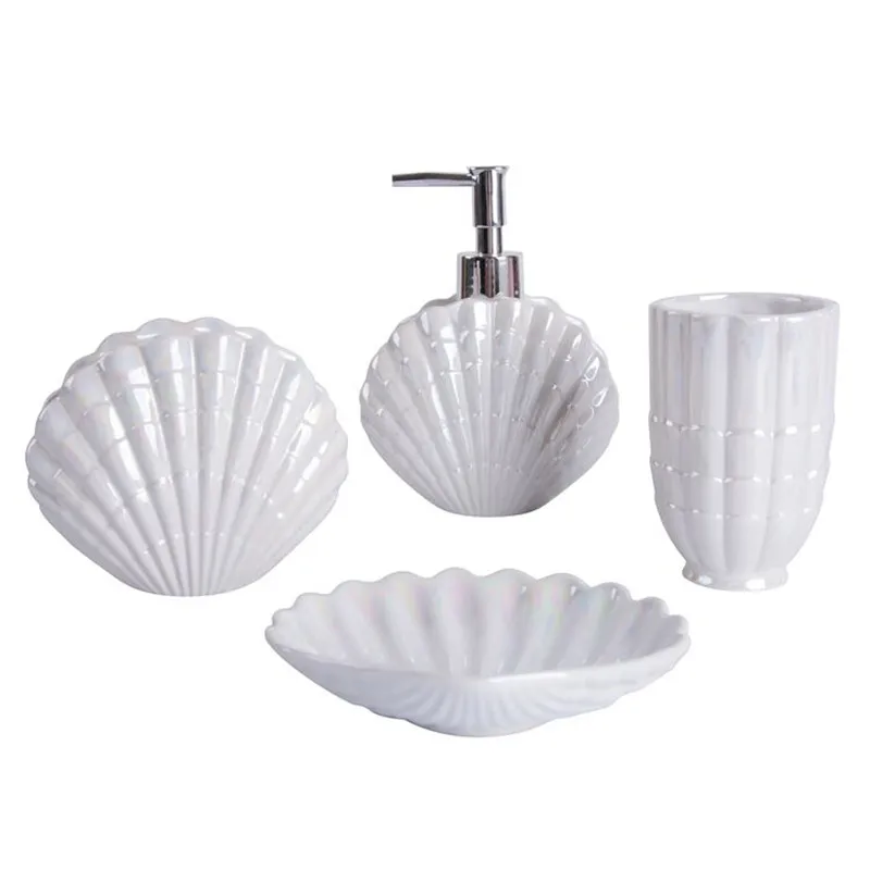 Ceramic Shell shape Bathroom Accessory Set Washing Tools Bottle Mouthwash Cup Soap Toothbrush Holder Household Articles pf92021
Ceramic Shell shape Bathroom Accessory Set Washing Tools Bottle Mouthwash Cup Soap Toothbrush Holder Household Articles pf92021