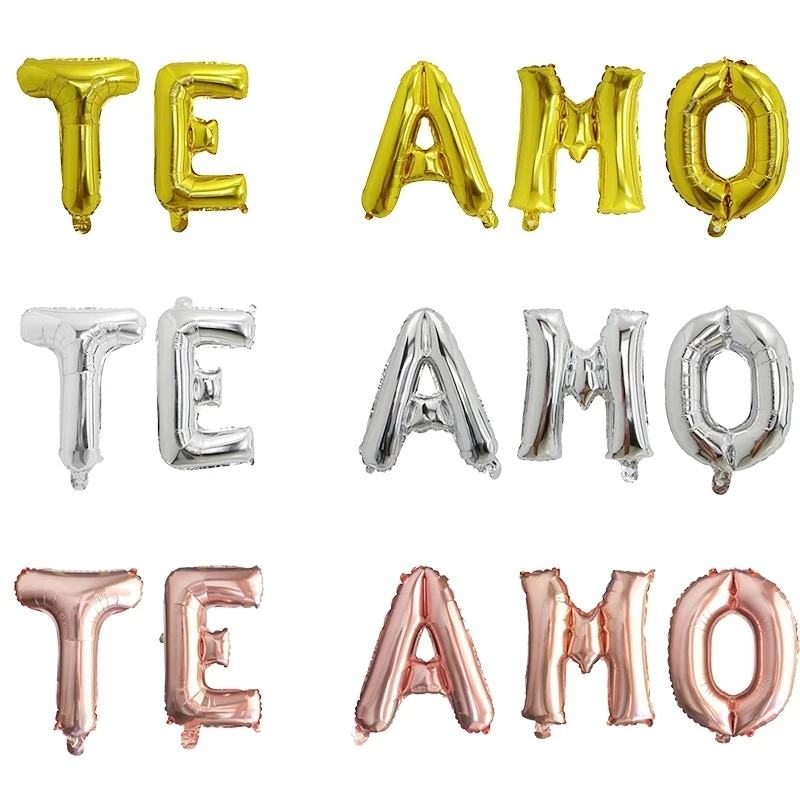 5Pcs/Lot 16inch Rose Gold TE AMO Spanish I Love You Foil Balloons Valentine's Day Wedding Anniversary Decoration Party Supplies
5Pcs/Lot 16inch Rose Gold TE AMO Spanish I Love You Foil Balloons Valentine's Day Wedding Anniversary Decoration Party Supplies